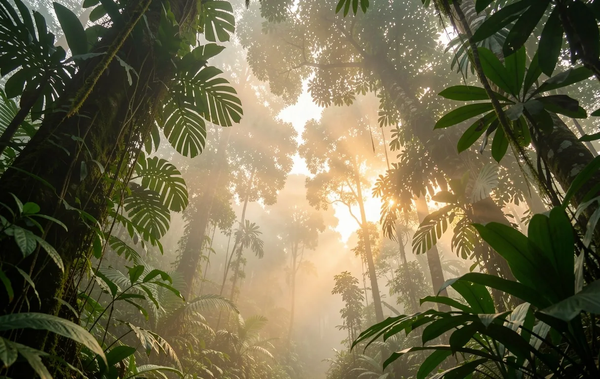 Indonesian rainforest canopy